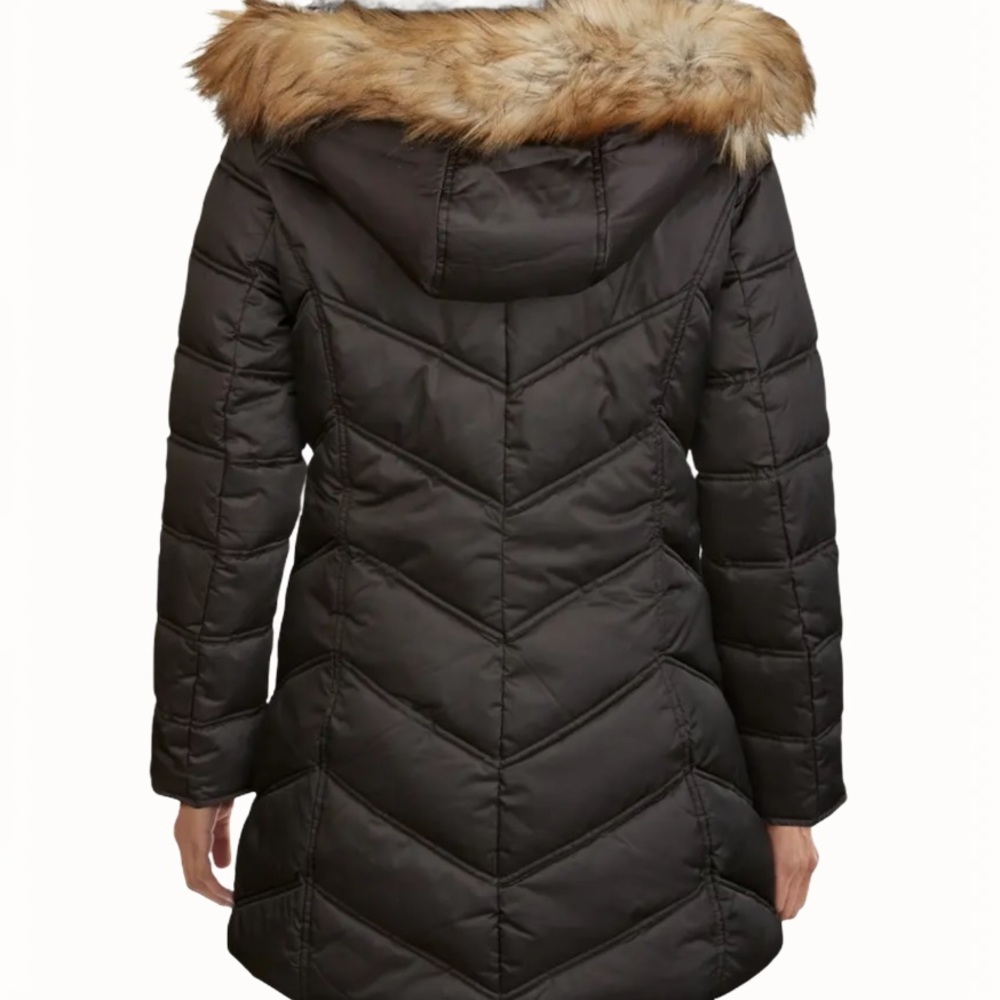 Kenneth Cole Faux Fur Puffer Hooded Parka/Coat - L - Picture 16 of 17